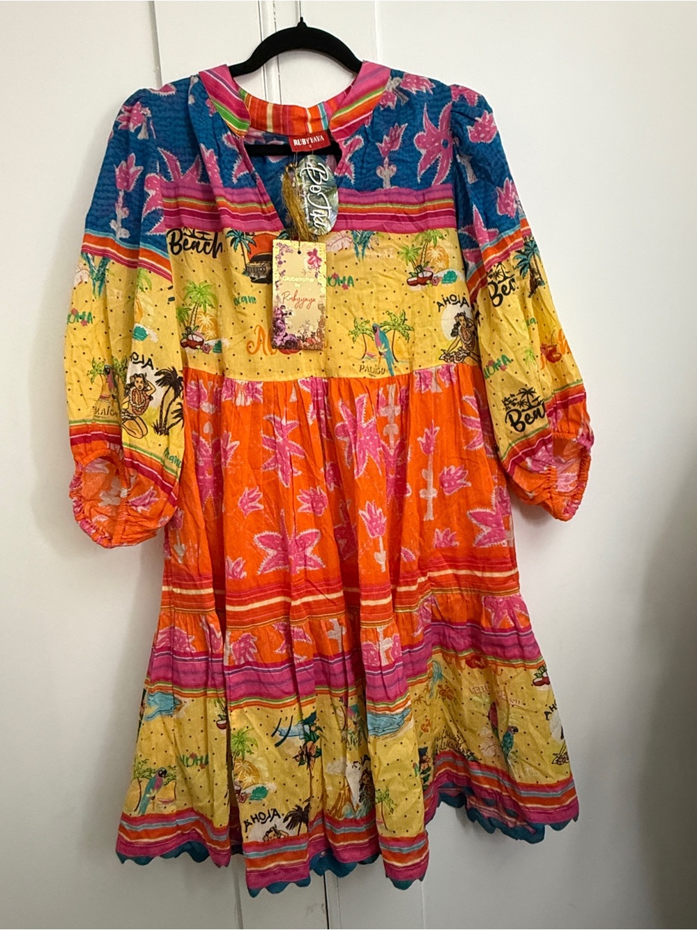 Ruby Yaya Ohana Dress NWT Small Hawaii Aloha Tropical Boho Resort Vacation $174